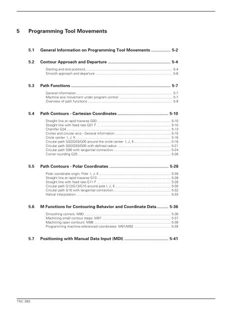 User's Manual ISO TNC 360 (260020xx, 280490xx) - heidenhain