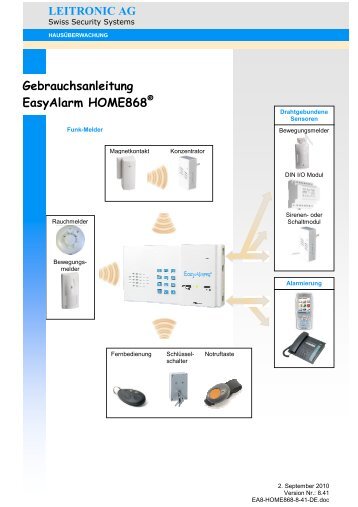 LEITRONIC AG Gebrauchsanleitung EasyAlarm HOME868®