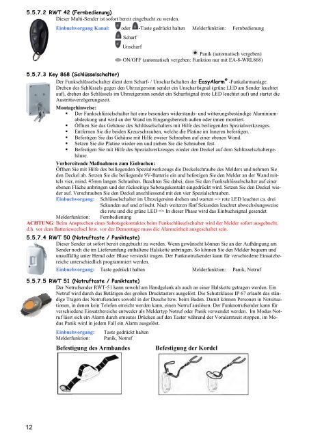 LEITRONIC AG Gebrauchsanleitung EasyAlarm HOME868®