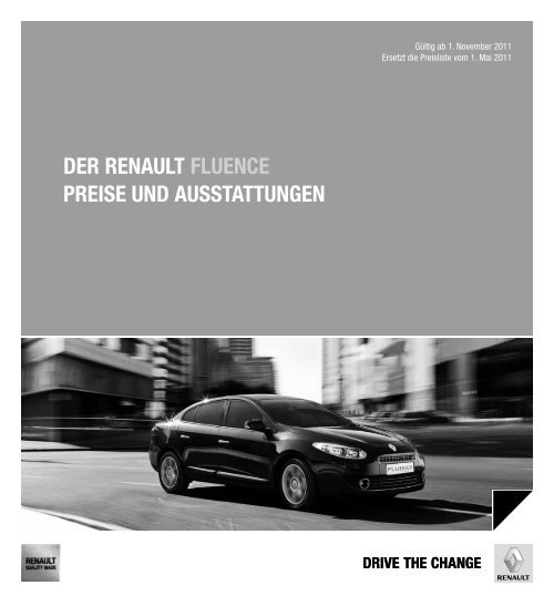 Der renault Fluence Preise unD ausstattungen - Renault Preislisten
