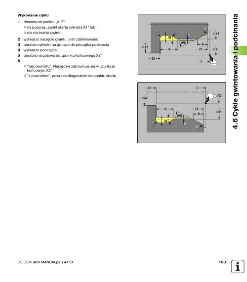 4.5 Cykle toczenia poprzecznego - heidenhain