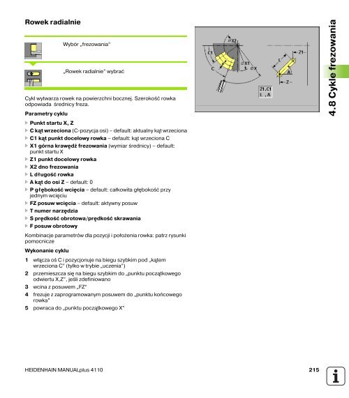 4.5 Cykle toczenia poprzecznego - heidenhain