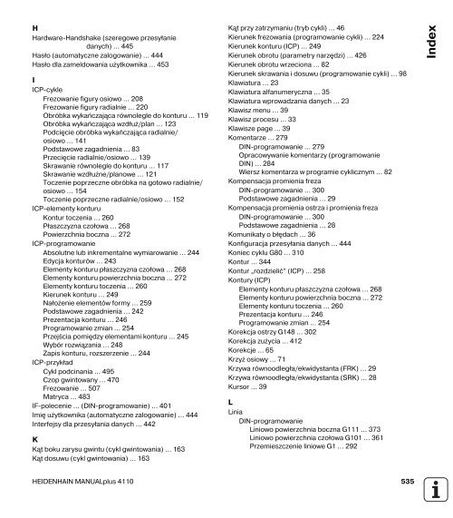 4.5 Cykle toczenia poprzecznego - heidenhain