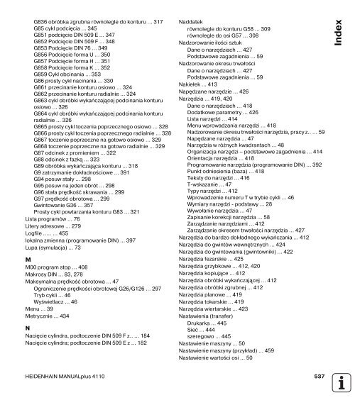 4.5 Cykle toczenia poprzecznego - heidenhain