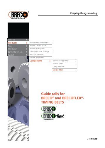 Guide rails for BRECO® and BRECOFLEX®- TIMING BELTS