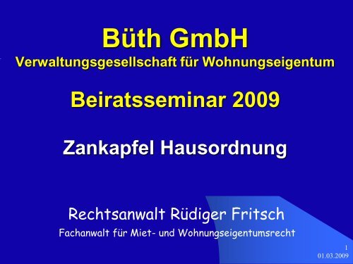Hausordnung 2009 (PDF) - Büth GmbH