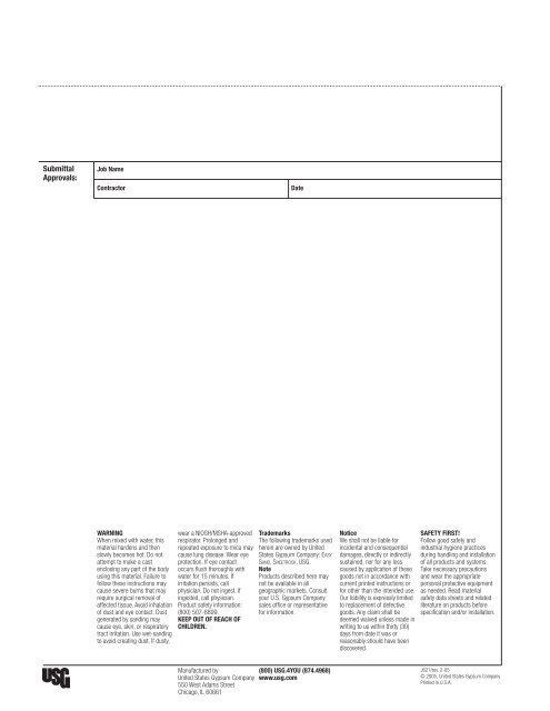 SHEETROCK® Lightweight Setting-Type Joint Compounds - Easy