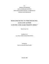 roma hukukunda ve türk hukukunda alım satım aktinde satıcının ...