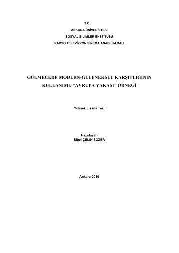 gülmecede modern-geleneksel karşıtlığının kullanımı: “avrupa ...