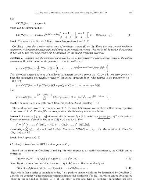 Output frequency response function-based analysis for nonlinear ...