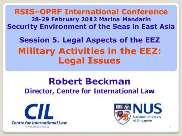 Military Activities in the EEZ: Legal Issues - Centre for International ...