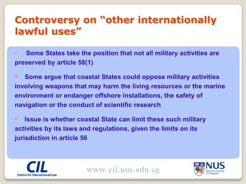 Military Activities in the EEZ: Legal Issues - Centre for International ...