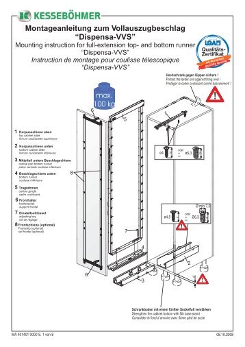 Montageanleitung zum Vollauszugbeschlag ?Dispensa-VVS? - Lmc