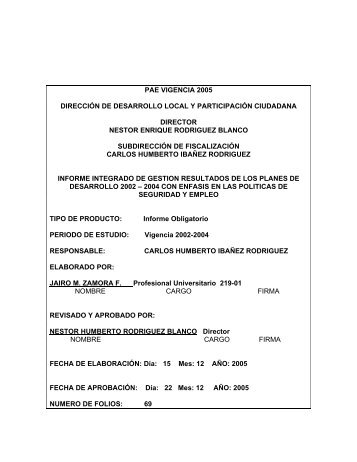 Informe Integrado de Gestion Resultados de los Planes de ...