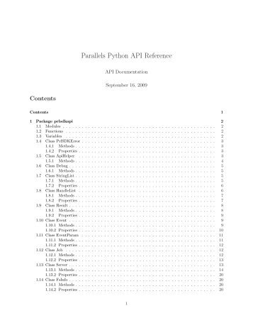 Parallels Python API Reference