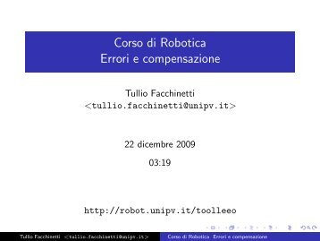 Corso di Robotica Errori e compensazione