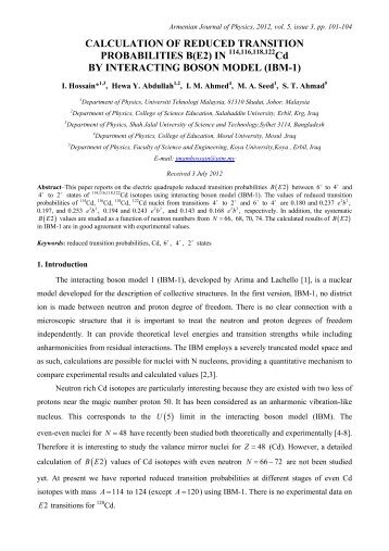 CALCULATION OF REDUCED TRANSITION PROBABILITIES B(E2 ...