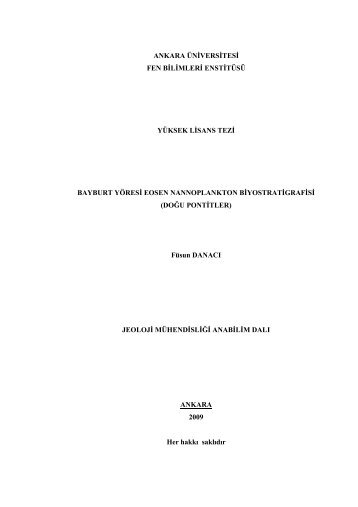 ankara ün vers tes fen bl mler enst tüsü yüksek l sans tez bayburt ...