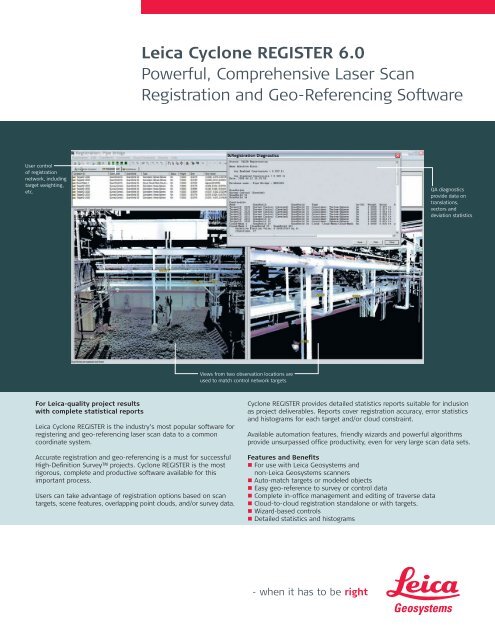 Leica Cyclone REGISTER 6.0 Powerful, Comprehensive Laser Scan ...