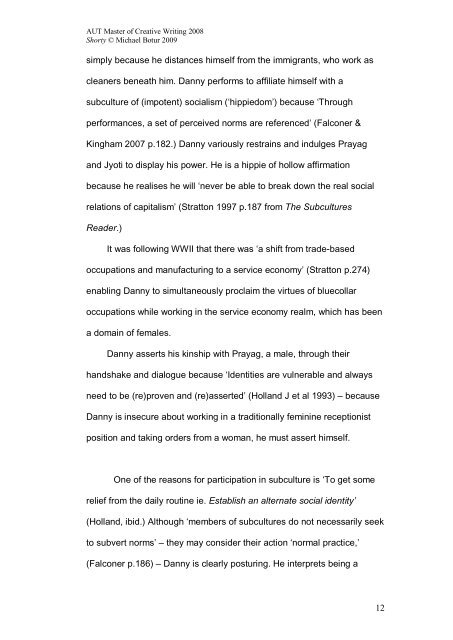 AUT Master of Creative Writing Thesis Exegesis - Scholarly ...