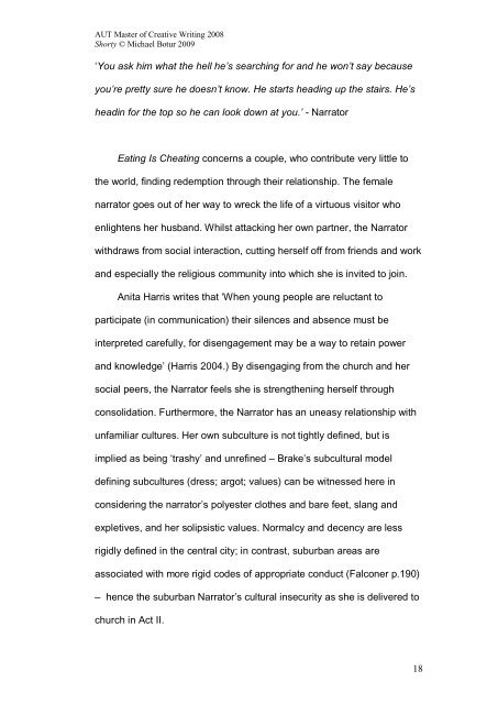 AUT Master of Creative Writing Thesis Exegesis - Scholarly ...