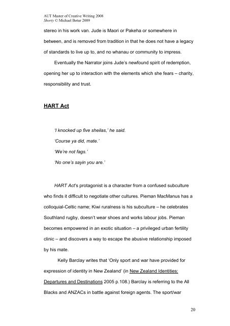 AUT Master of Creative Writing Thesis Exegesis - Scholarly ...