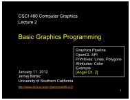 Basic Graphics Programming - University of Southern California