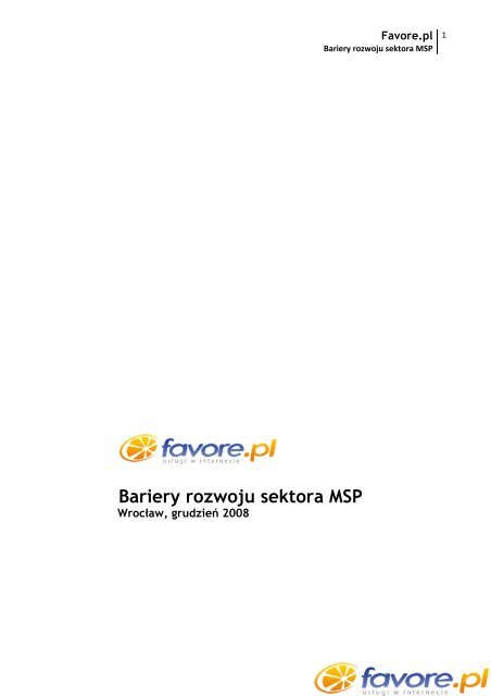 Bariery rozwoju sektora MSP - Favore.pl