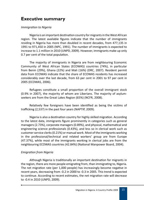 Migration Profile on Nigeria - IOM Publications - International ...