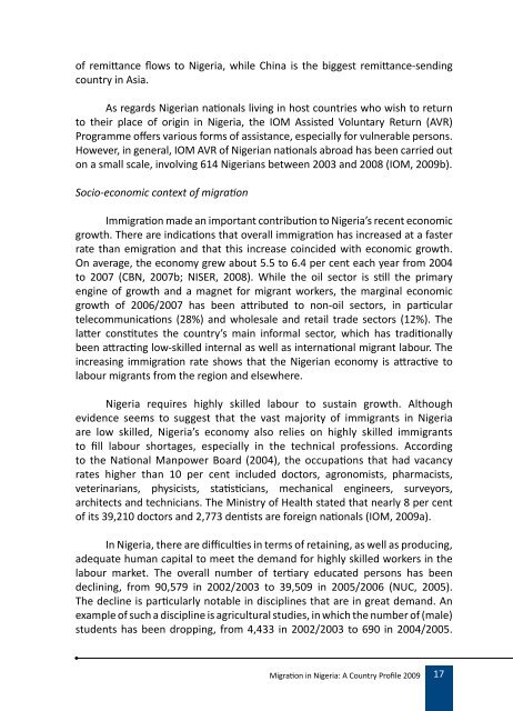 Migration Profile on Nigeria - IOM Publications - International ...