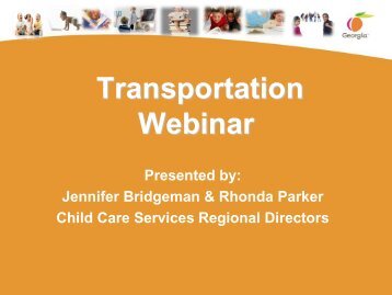 Provider Transportation Webinar (PDF) - Bright from the Start