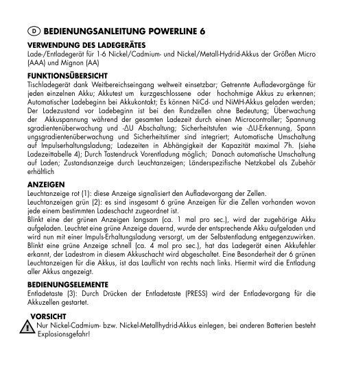 Bedienungsanleitung | PDF - Ansmann