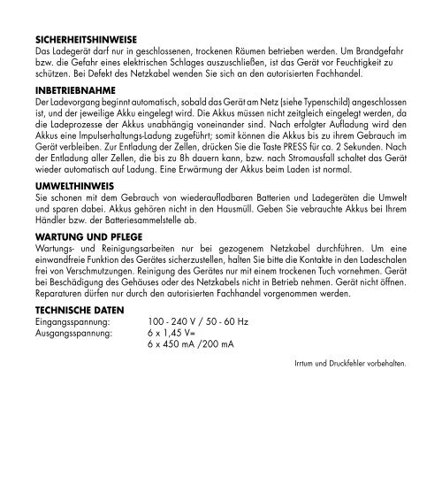 Bedienungsanleitung | PDF - Ansmann