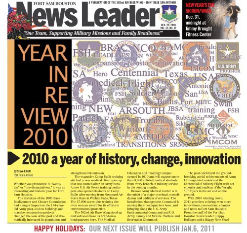 2010 a year of history, change, innovation - Fort Sam Houston - U.S. ...