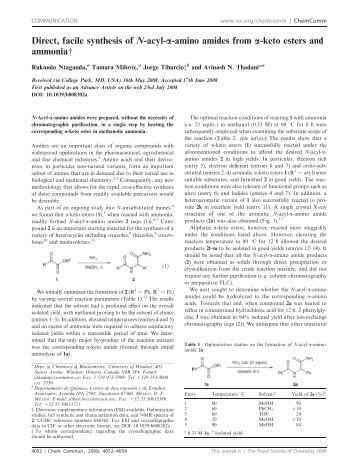 Direct, facile synthesis of N-acyl-a-amino amides from a ... - Cinvestav