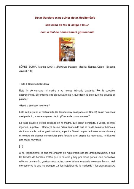 De la literatura a les cuines de la Mediterrània Una mica de tot: El ...