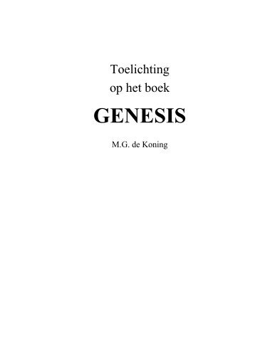 toelichting op het boek Genesis