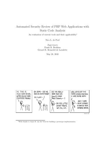 Automated Security Review of PHP Web Applications ... - Bitbucket