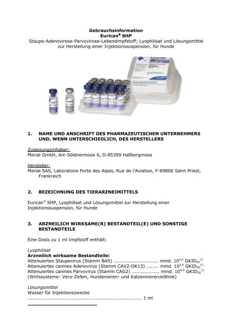 Eurican SHP - Merial