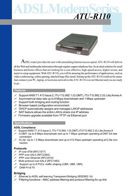 ADSL ModemSeries ATU-R110