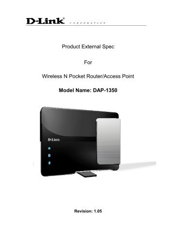Product External Spec For Wireless N Pocket Router ... - D-Link