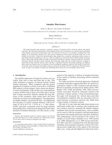 Annular Hurricanes - RAMMB - Colorado State University