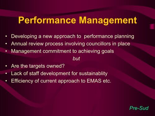 First Performance Assessment - Presentation