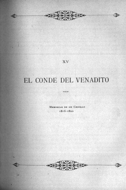 xv EL CONDE DEL VENADITO