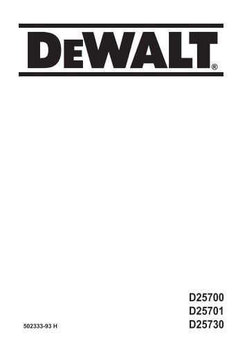 fúrókalapács d25700/d25701/d25730 - Service - DeWALT