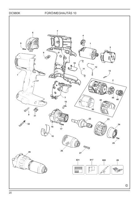 DC980 DC981 DC984 DC987 DC988 - Service - DeWALT