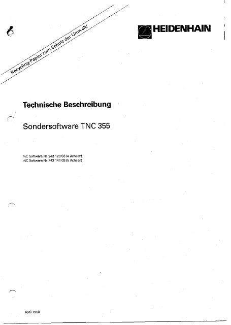 Technisches Handbuch TNC 355 - heidenhain - DR. JOHANNES ...