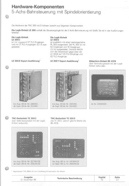 Technisches Handbuch TNC 355 - heidenhain - DR. JOHANNES ...