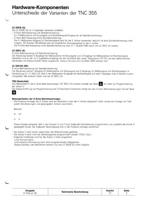 Technisches Handbuch TNC 355 - heidenhain - DR. JOHANNES ...