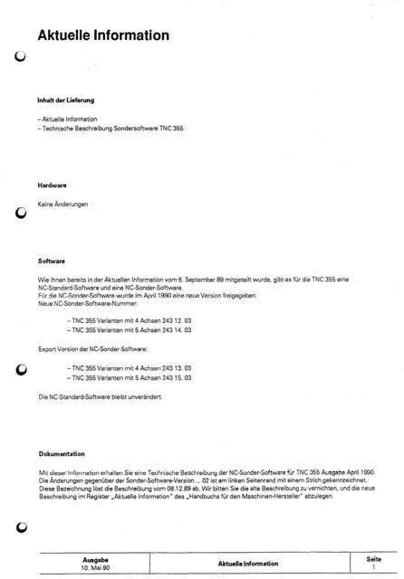 Technisches Handbuch TNC 355 - heidenhain - DR. JOHANNES ...